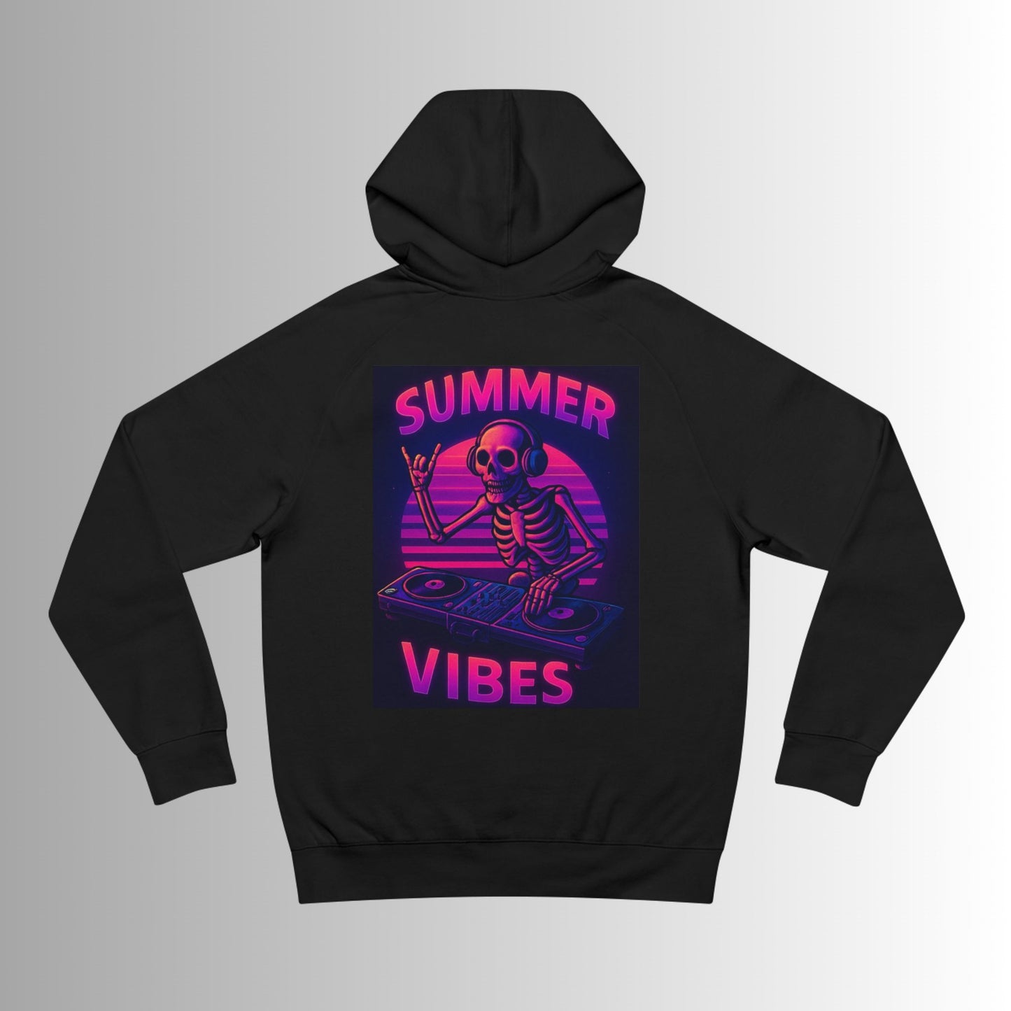 Immortal Bloodlines Hoodie — Retro Wave Skeleton Surf Graphic Pullover