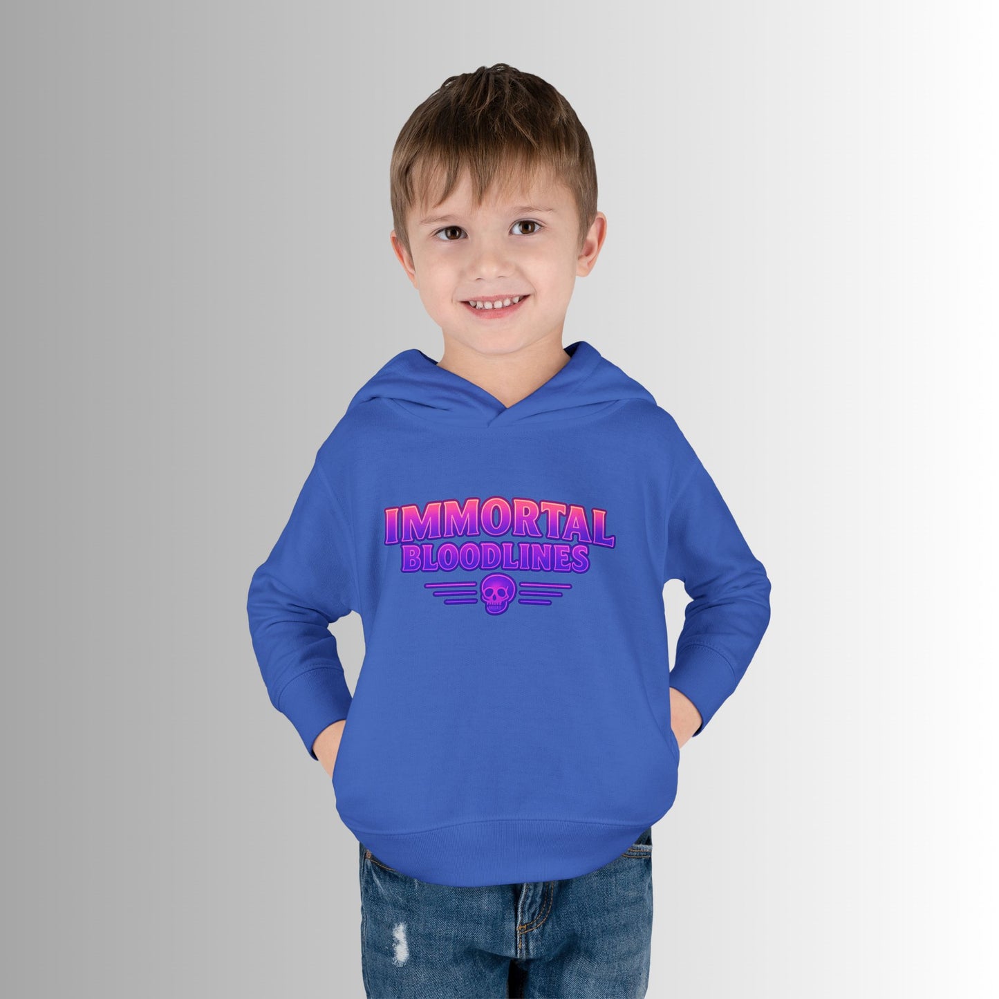 Toddler Hoodie — Neon 'Summer Vibes' Skeleton Pullover