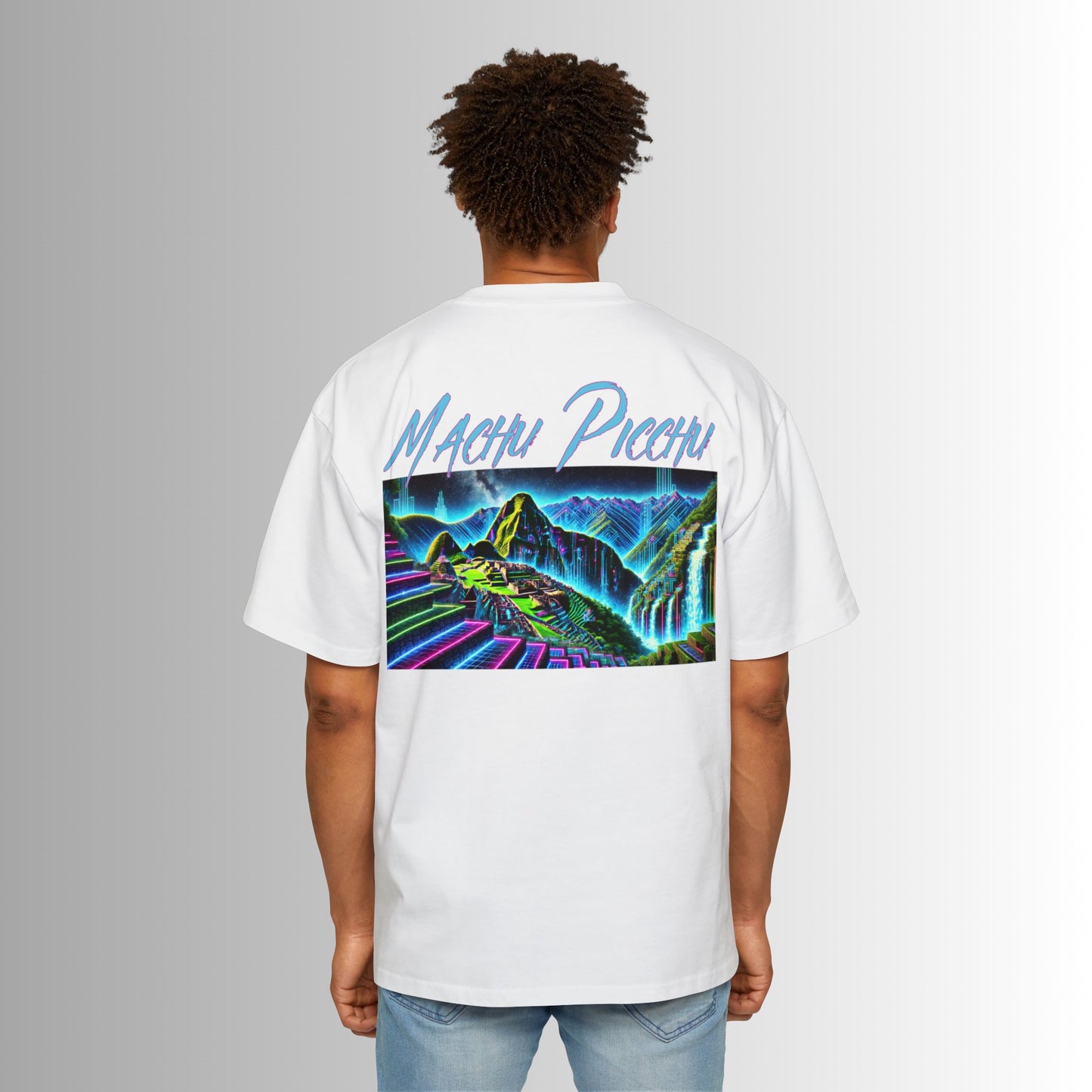 Immortal Bloodlines Men's Heavy Oversized Tee - Machu Picchua Graphic T-Shirt