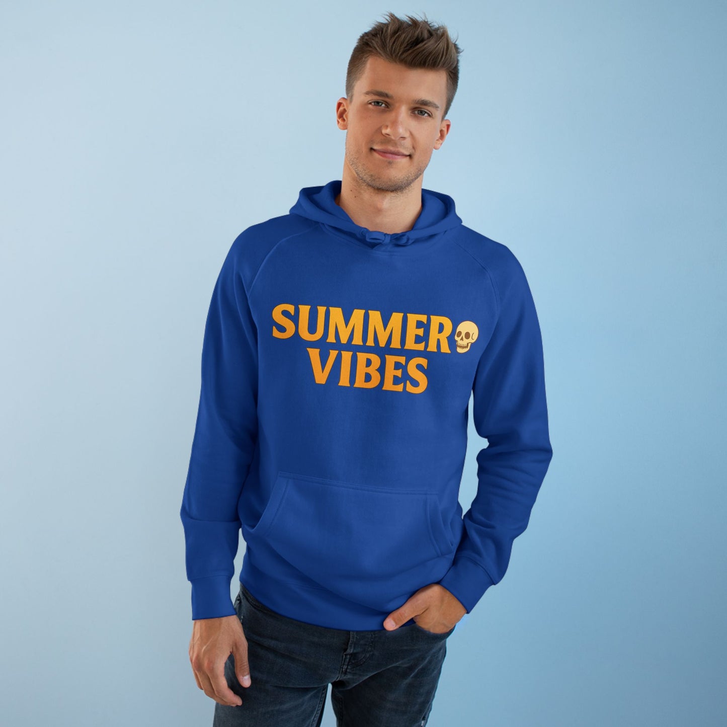 Summer Vibes Hoodie — Retro Wave Skeleton Surf Graphic Pullover