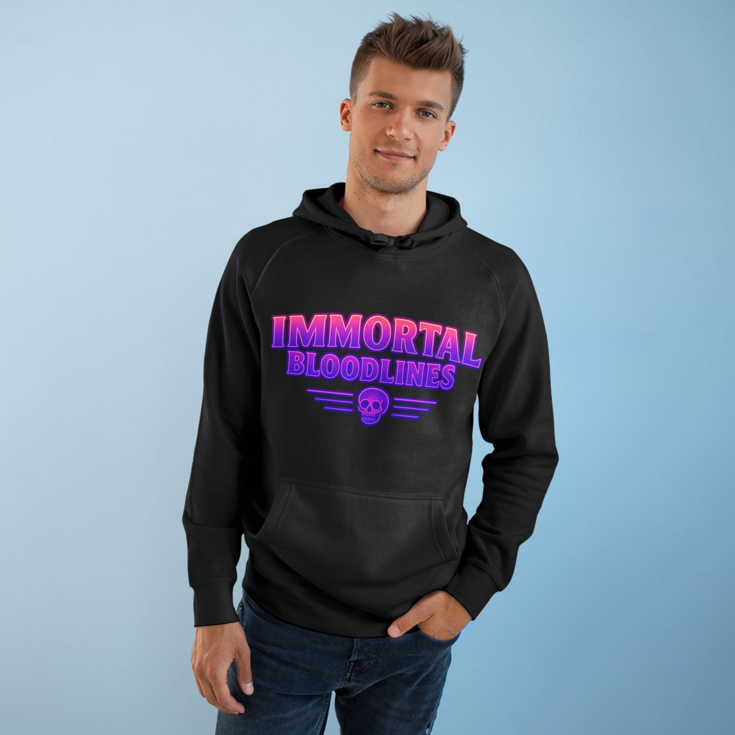 Hoodie - "Immortal Bloodlines" Retro Neon Skull Pullover