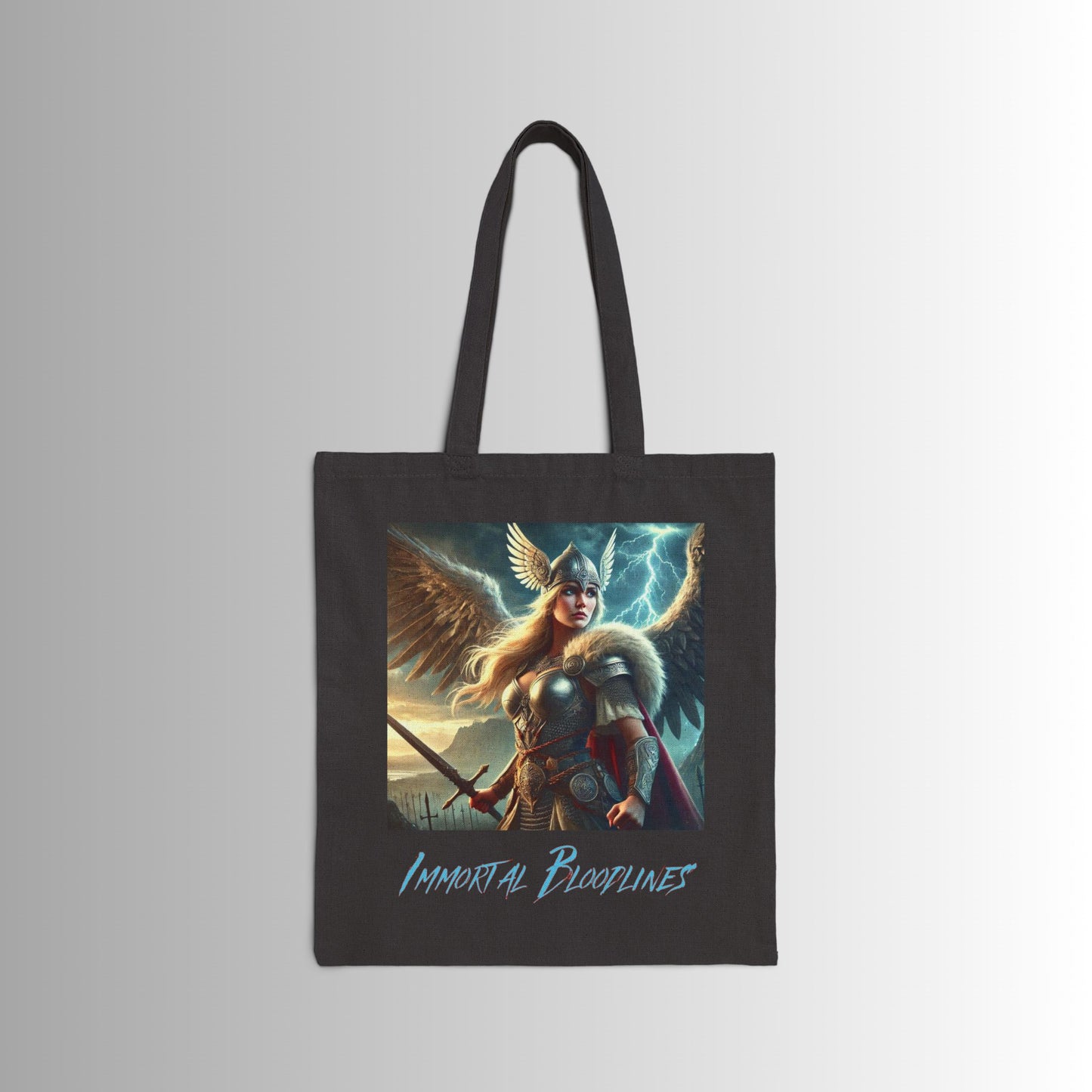 Immortal Bloodlines Gothic Tote Bag - Stylish Canvas Shopper for Art Lovers - Valkyrie