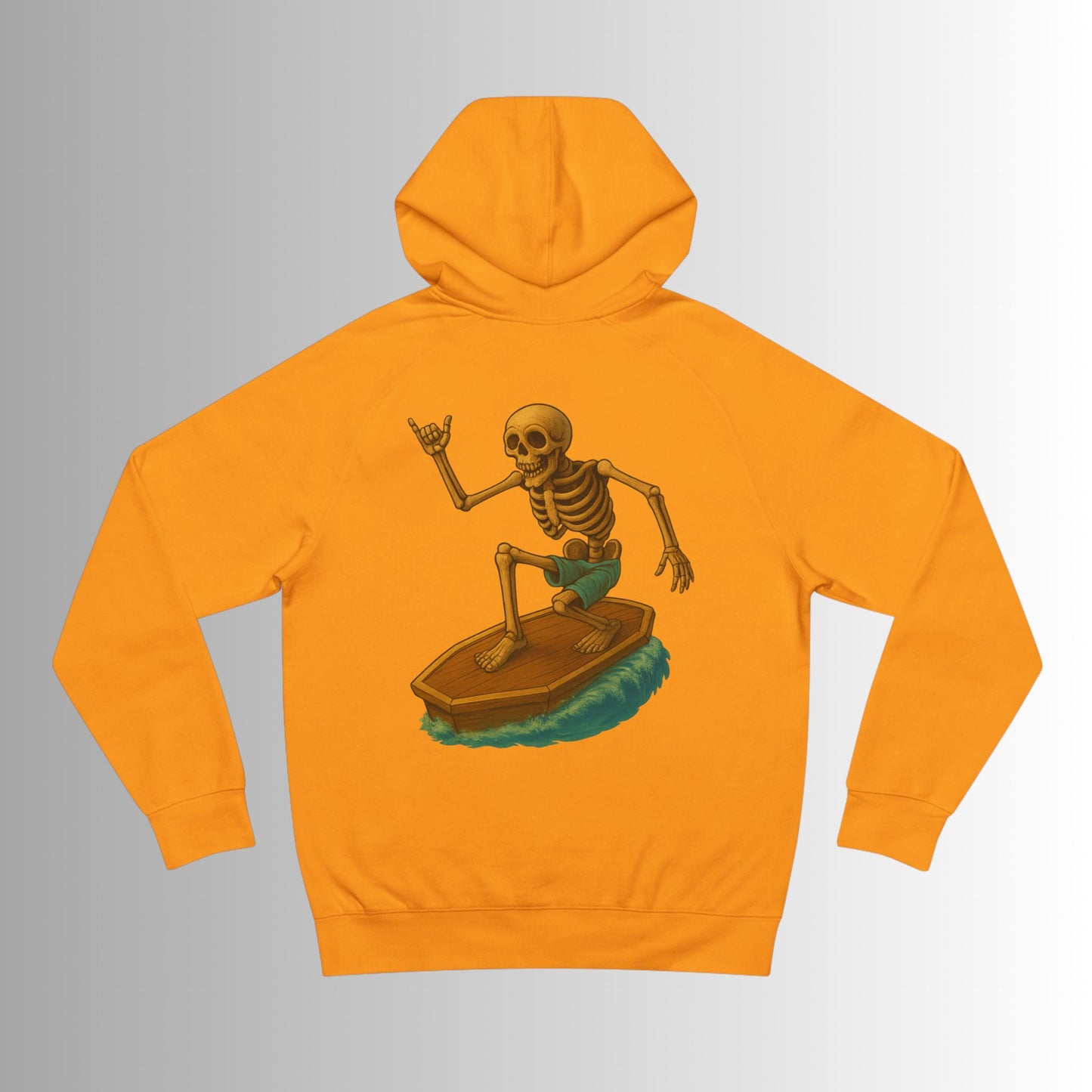 Surf Forever Hoodie — Retro Wave Skeleton Surf Graphic Pullover