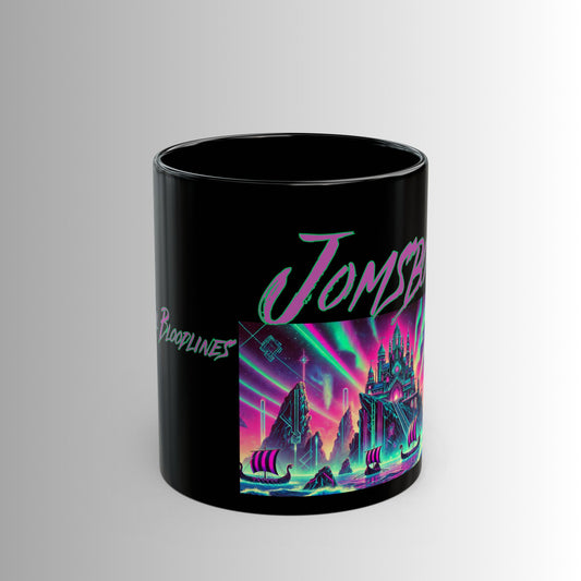 Immortal Bloodlines -  Jomsborg: The Mythical Viking Stronghold Mug - Vibrant Graphic Coffee Cup for Mythology Lovers