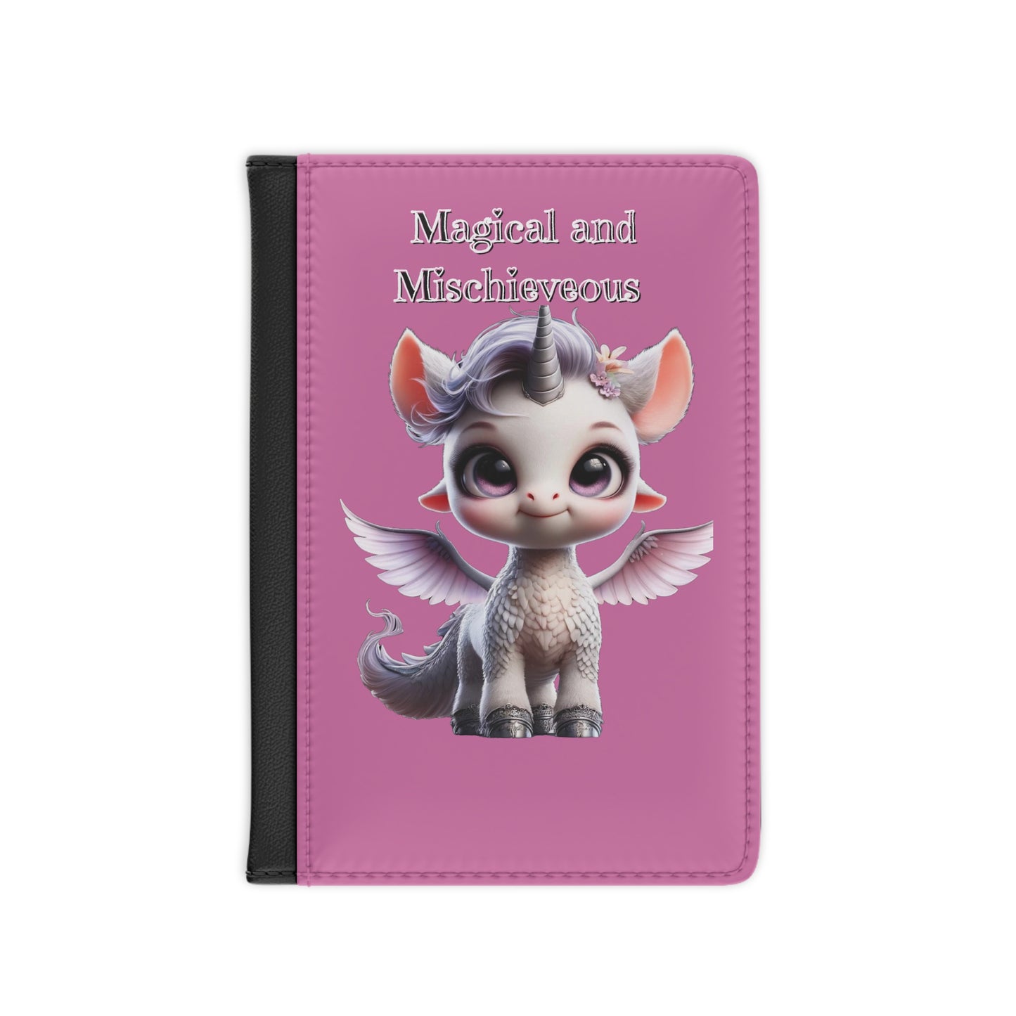 Passport Cover - 'Magical and Mischievous' Cute Unicorn Pegasus Travel Wallet
