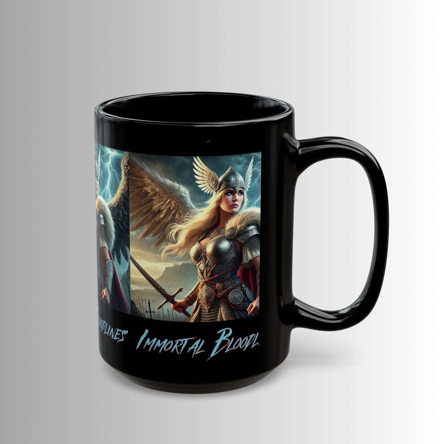 Immortal Bloodlines- God's Collection (Valkyrie) -  Black Mug — (11oz & 15oz)