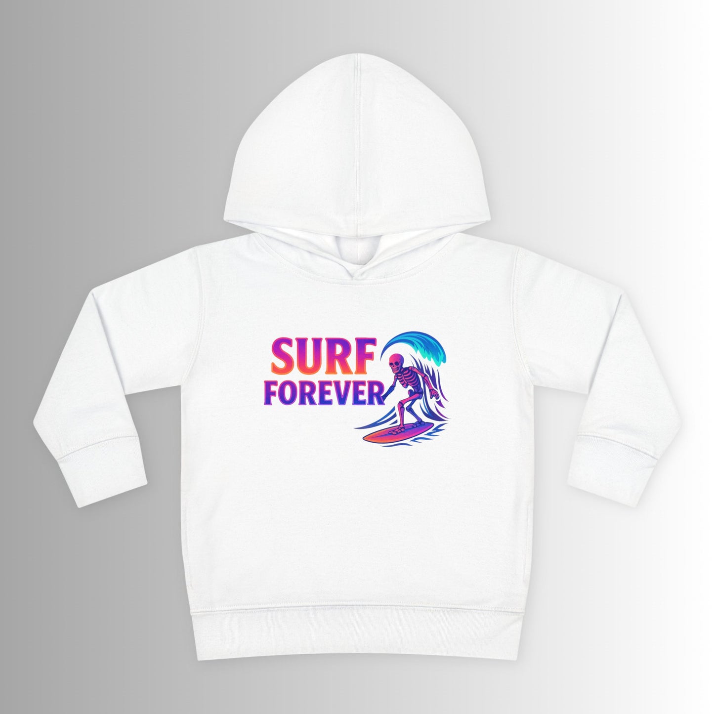 Toddler Hoodie — Neon 'Summer Vibes' Skeleton Pullover