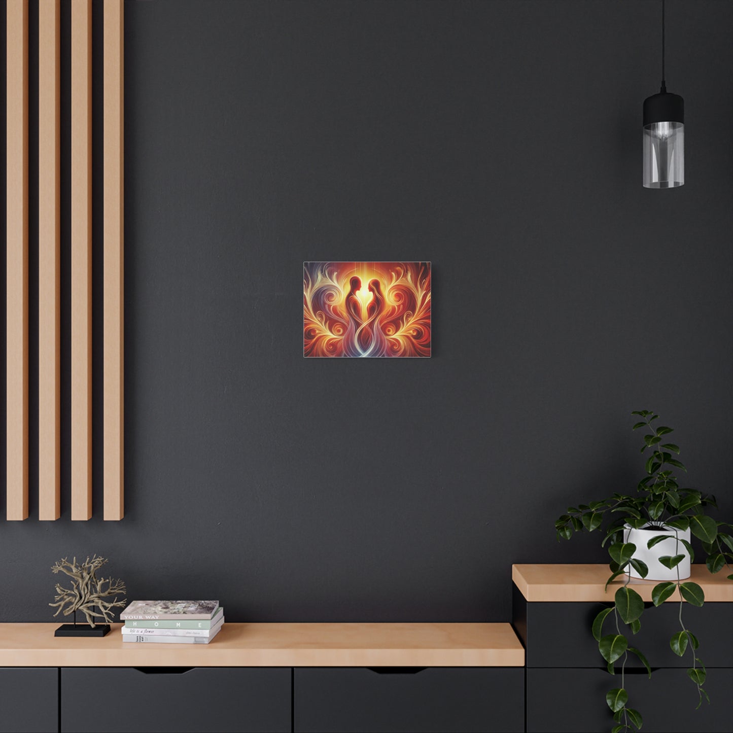 Copy of Eternal Flame Couple Matte Canvas Wall Art – Abstract Heartlight Stretched Print