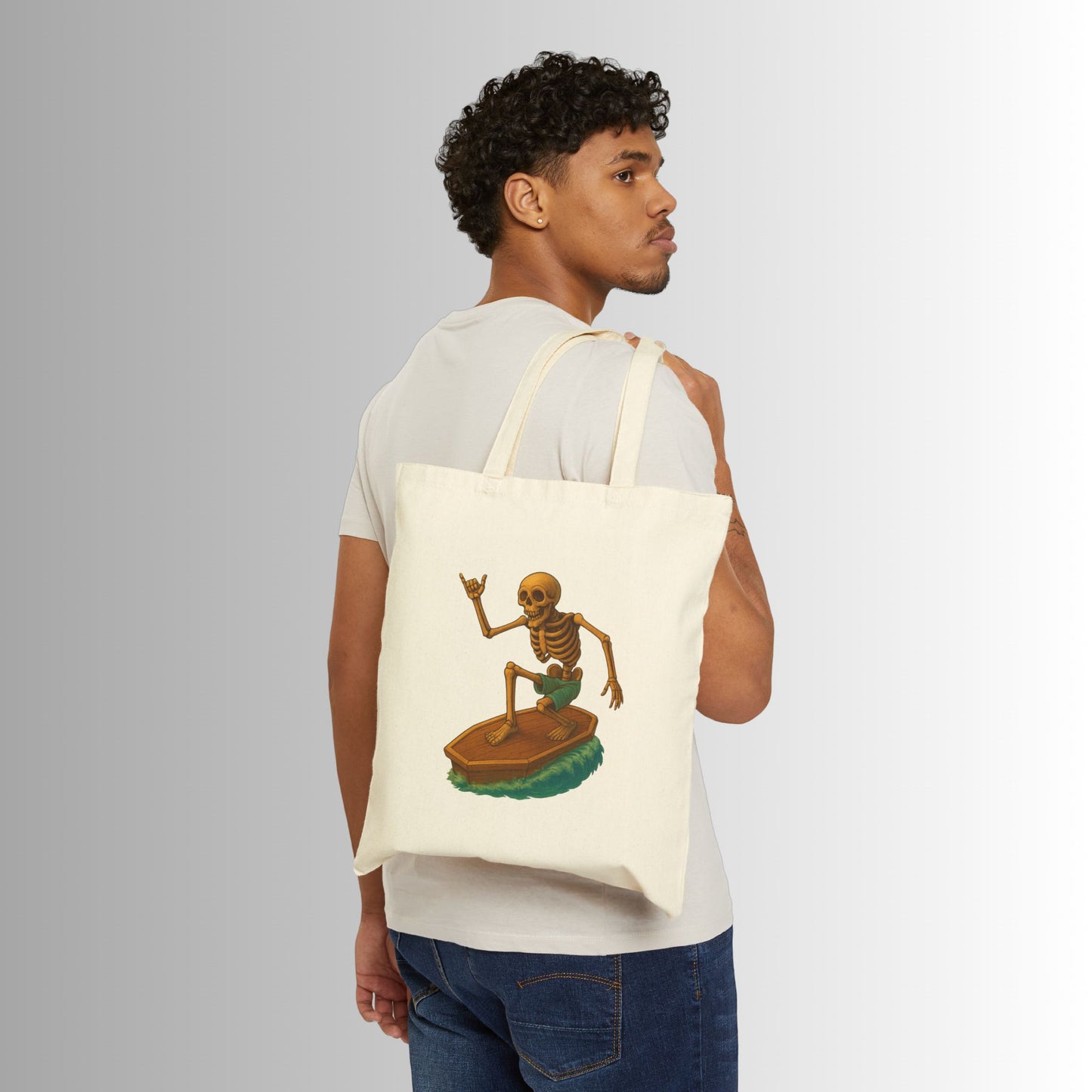 Surf-Inspired Cotton Canvas Tote Bag - Perfect for Beach Lovers, Eco-Friendly Shopping, Gifts for Surfers, Summer Adventures