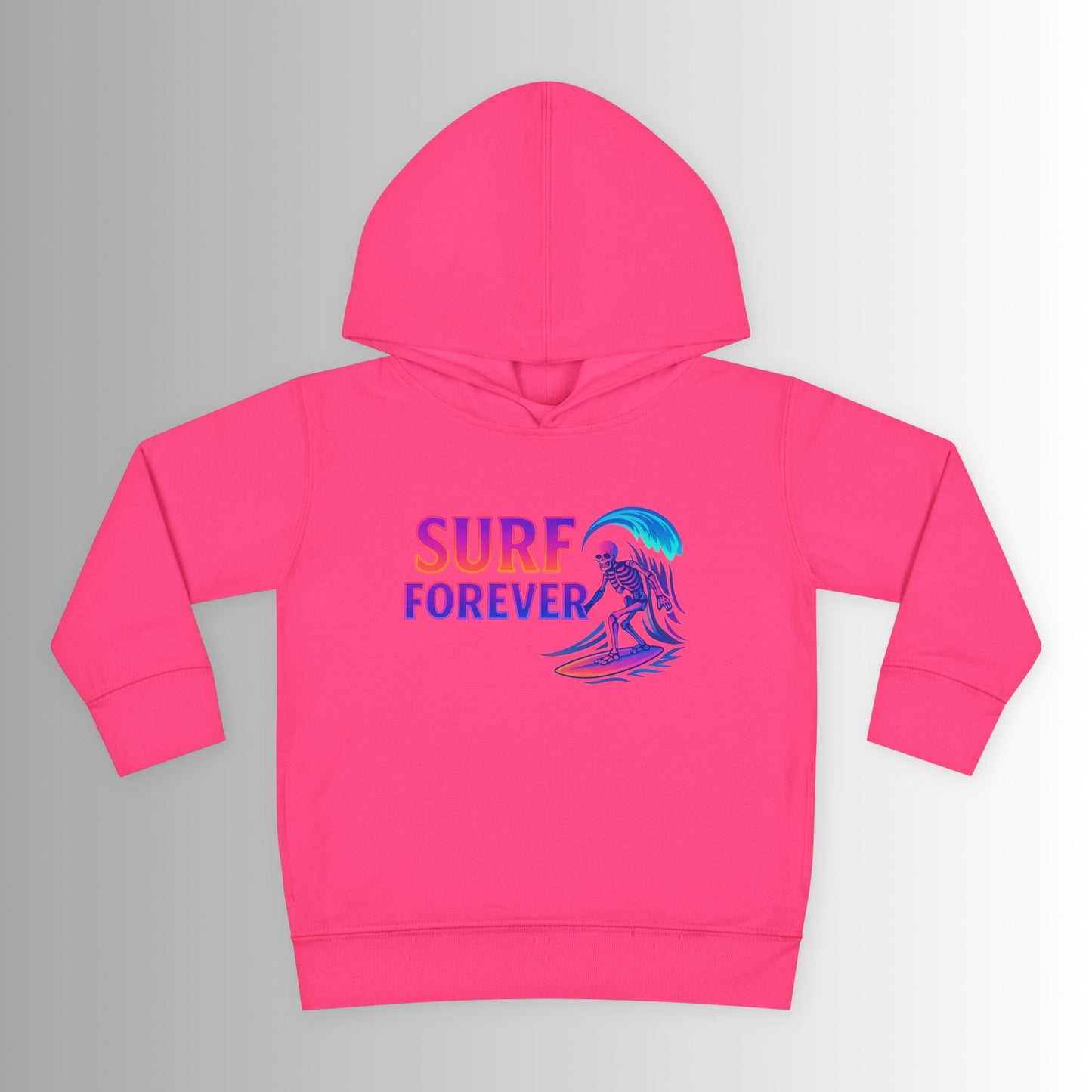 Toddler Hoodie — Neon 'Summer Vibes' Skeleton Pullover