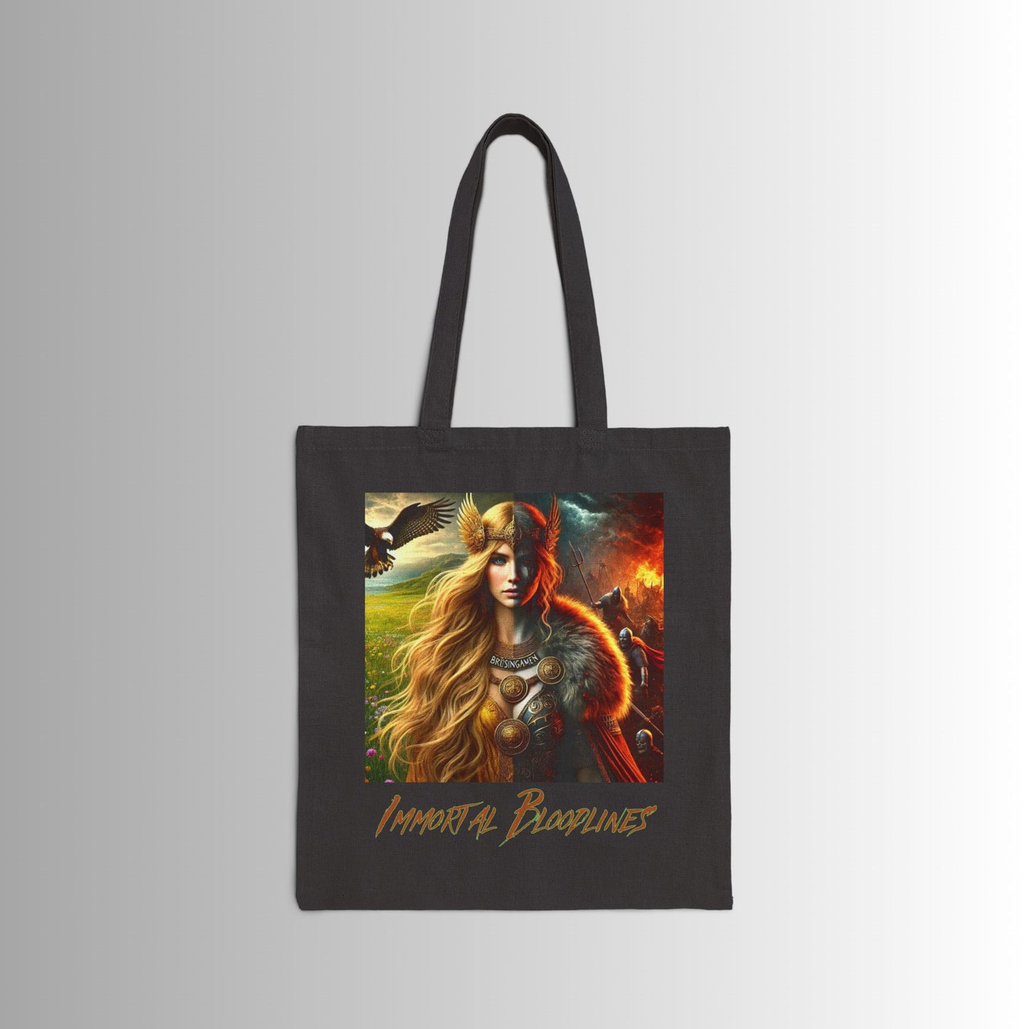 Immortal Bloodlines Gothic Tote Bag - Stylish Canvas Shopper for Art Lovers - Freya
