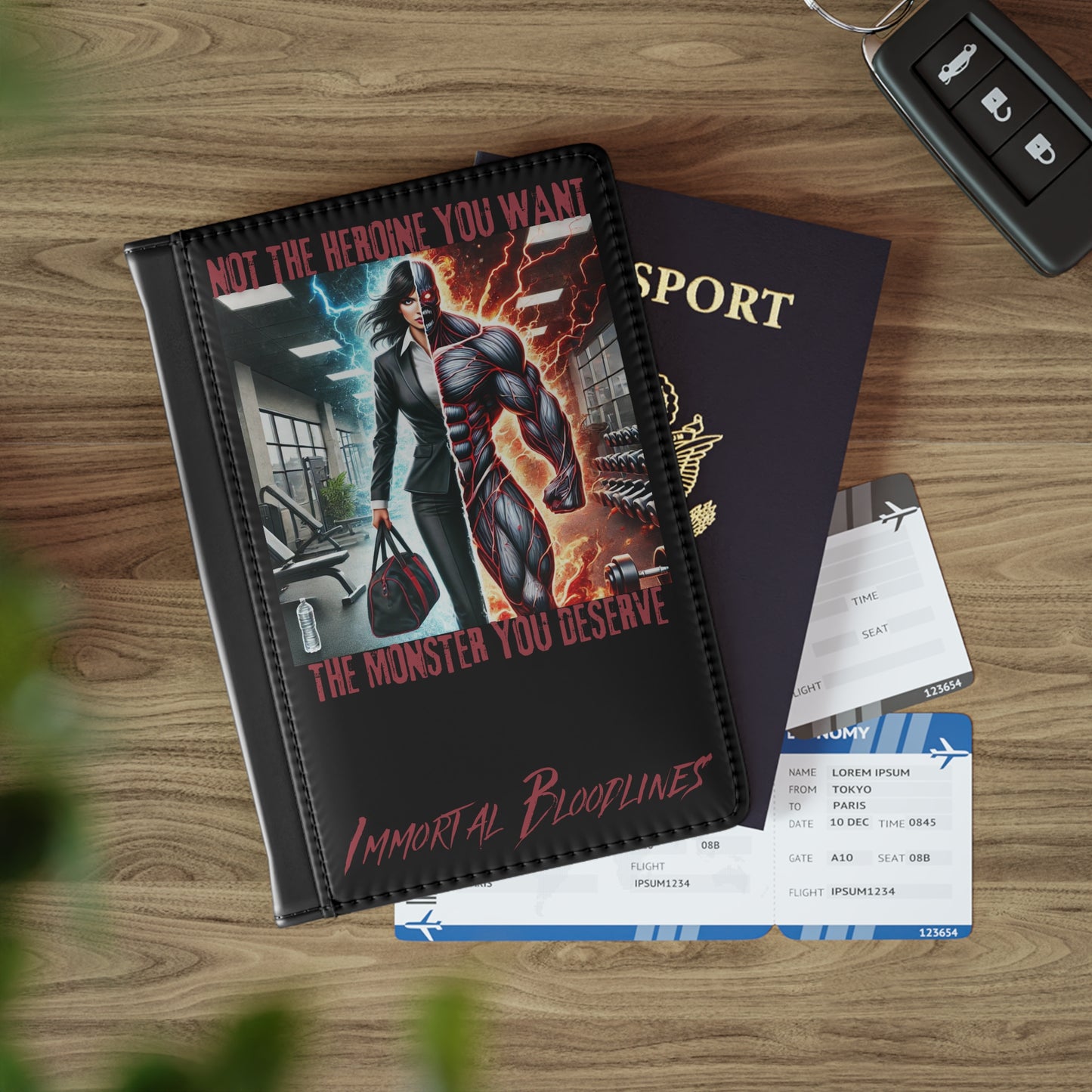 Passport Cover — "Not the Hero You Want, The Monster You Deserve" Horror Art Travel Wallet