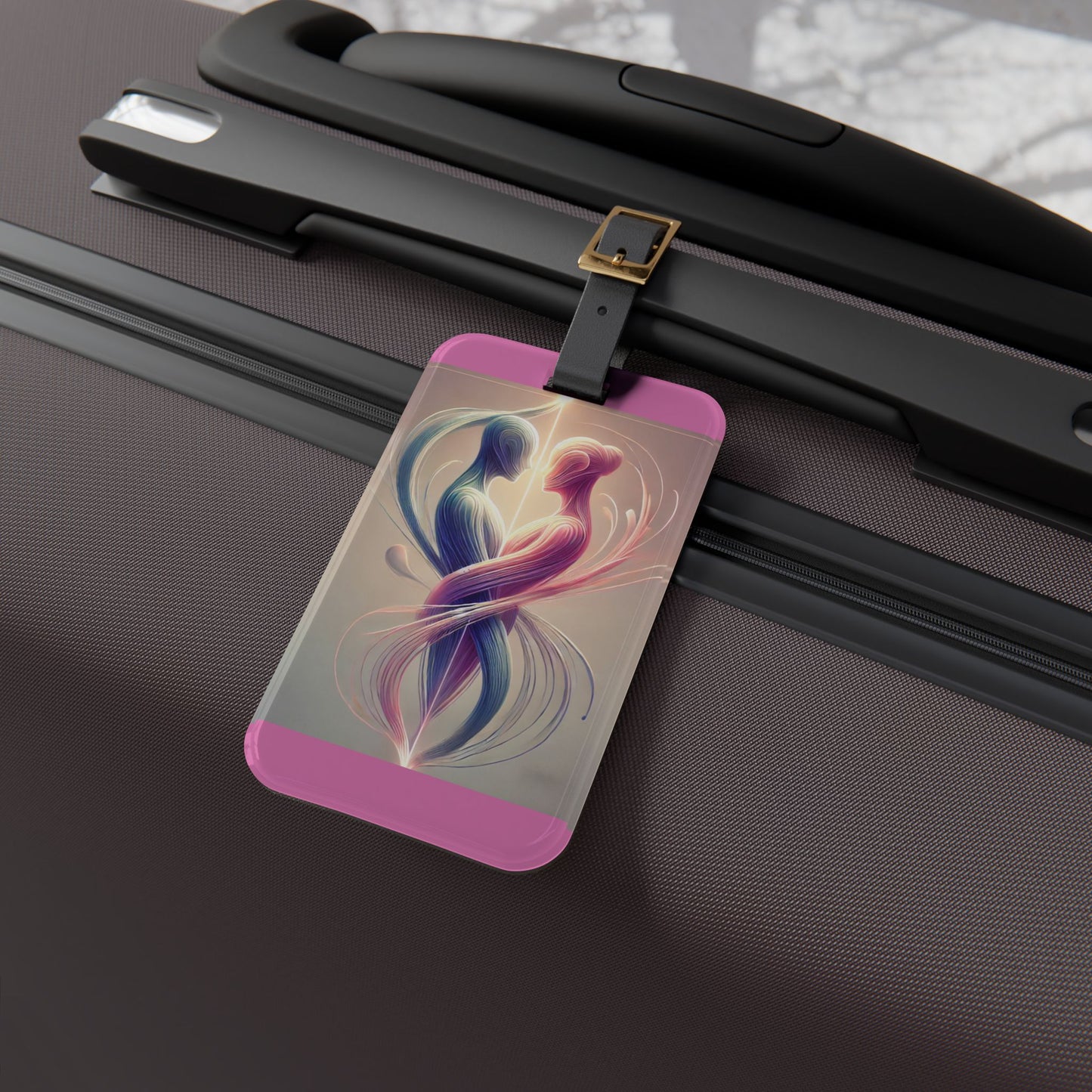 Romantic Infinity Luggage Tag – Pink Couple Heart Design - Bound by Love