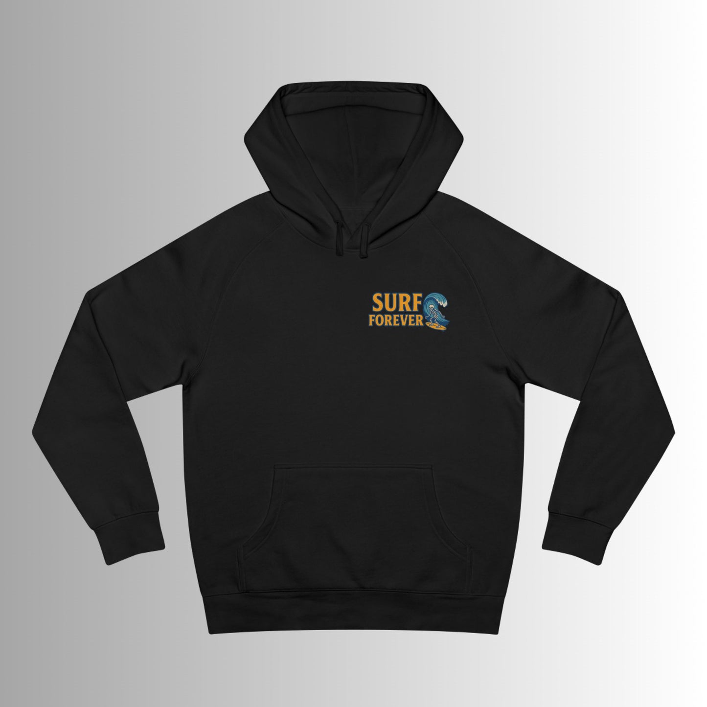 Surf Forever - Large Surfer Skeleton Hoodie