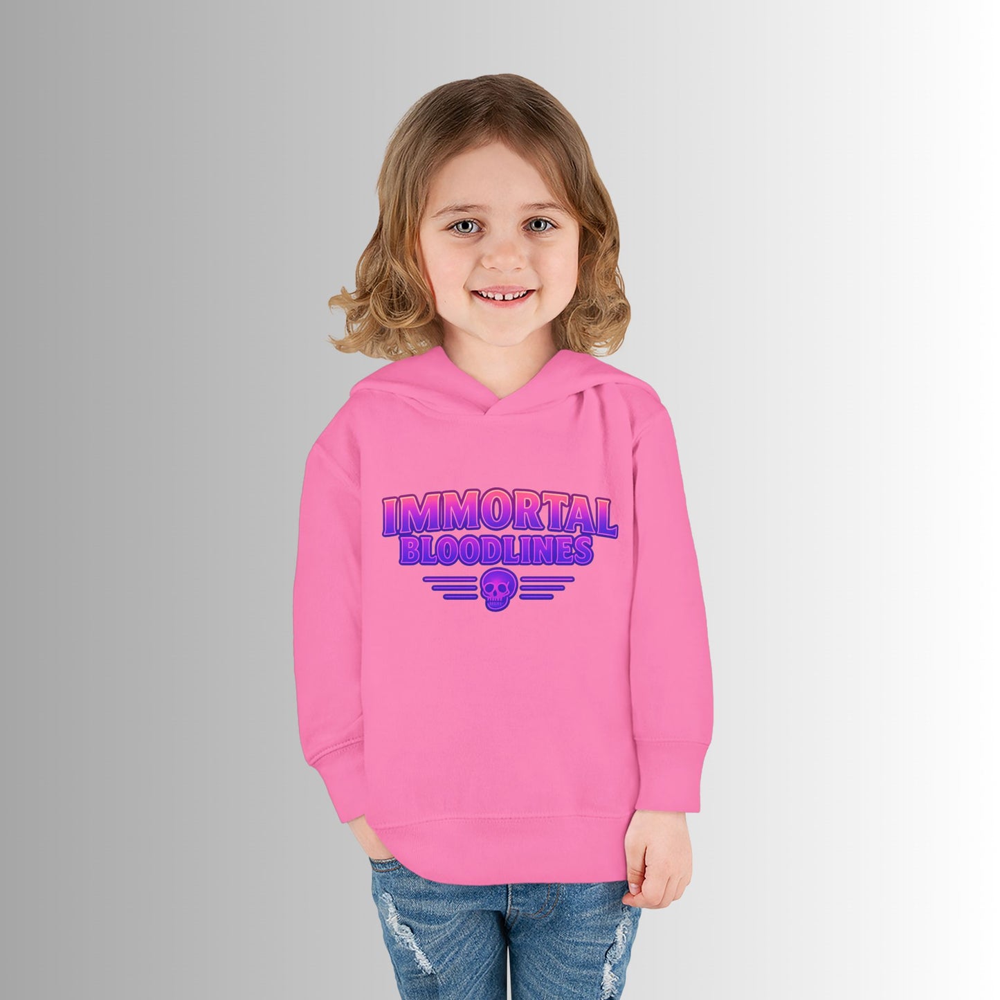 Toddler Hoodie — Neon 'Summer Vibes' Skeleton Pullover
