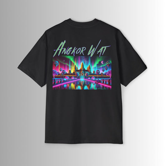 Immortal Bloodlines Men's Heavy Oversized Tee - Angkor Wat Graphic T-Shirt