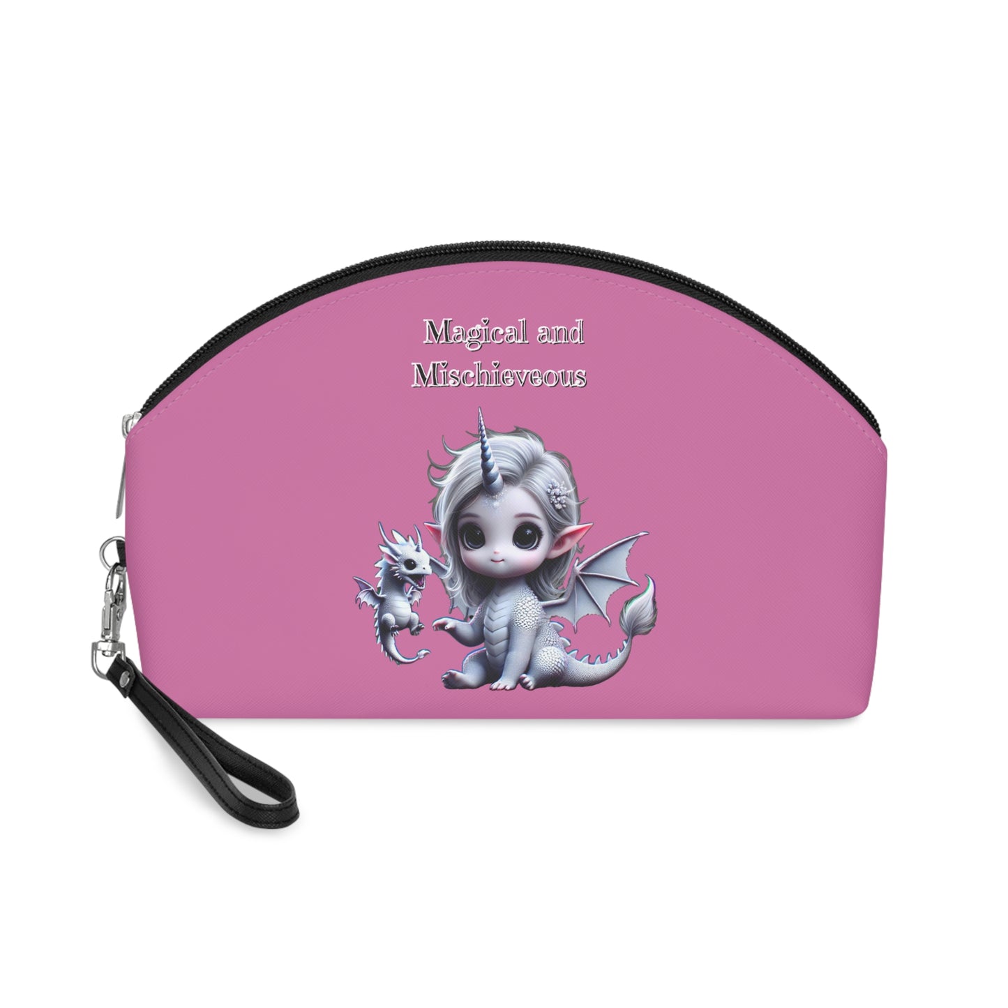 Cute Pink Dragon Makeup Bag — "Magical and Mischievous" Cosmetic Pouch