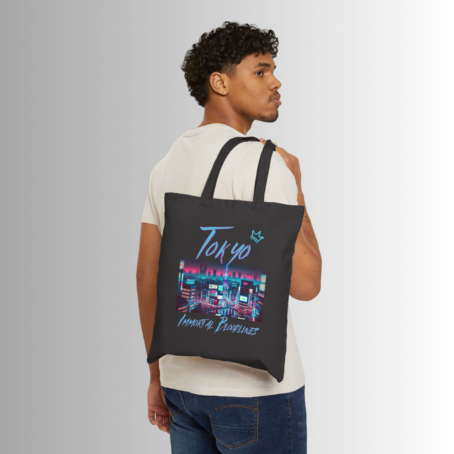 Immortal Bloodlines Gothic Tote Bag - Stylish Canvas Shopper for Art Lovers (Tokyo) GCC