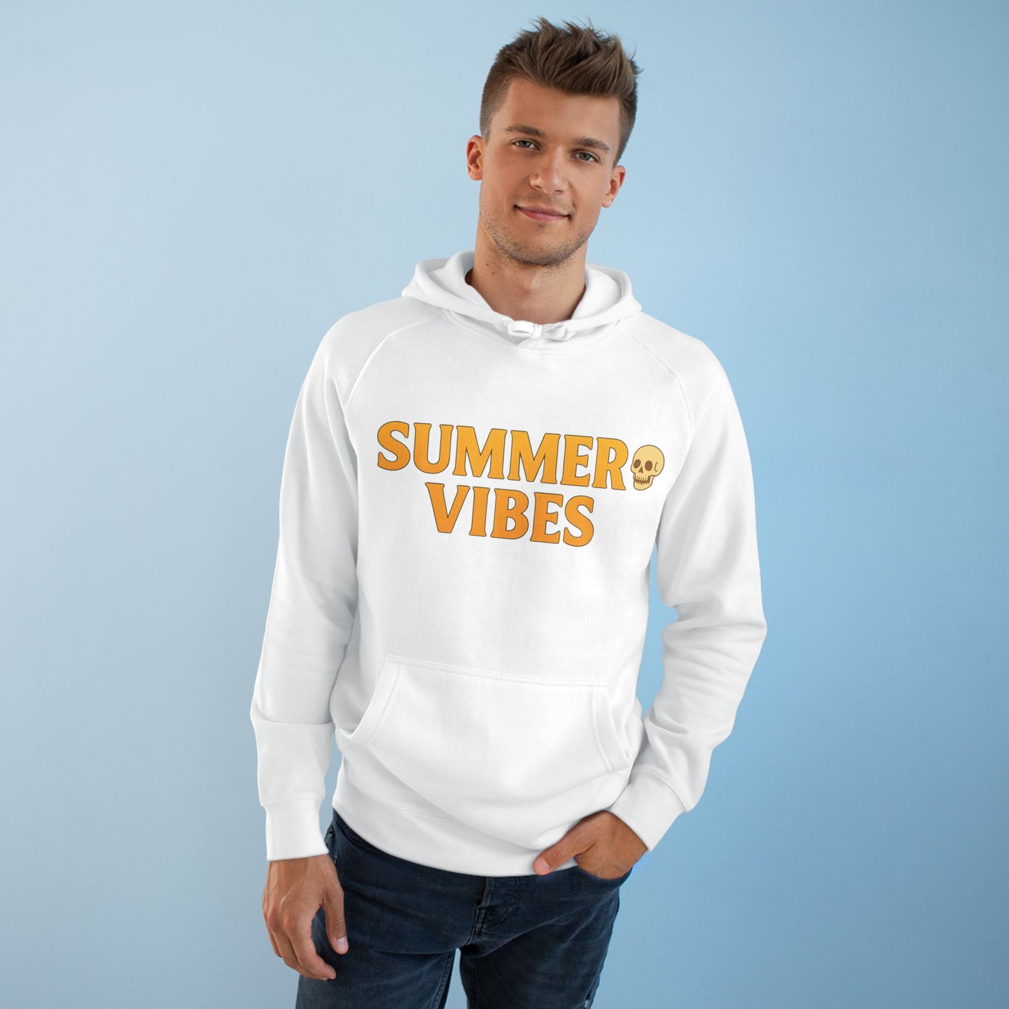 Summer Vibes Hoodie — Retro Wave Skeleton Surf Graphic Pullover