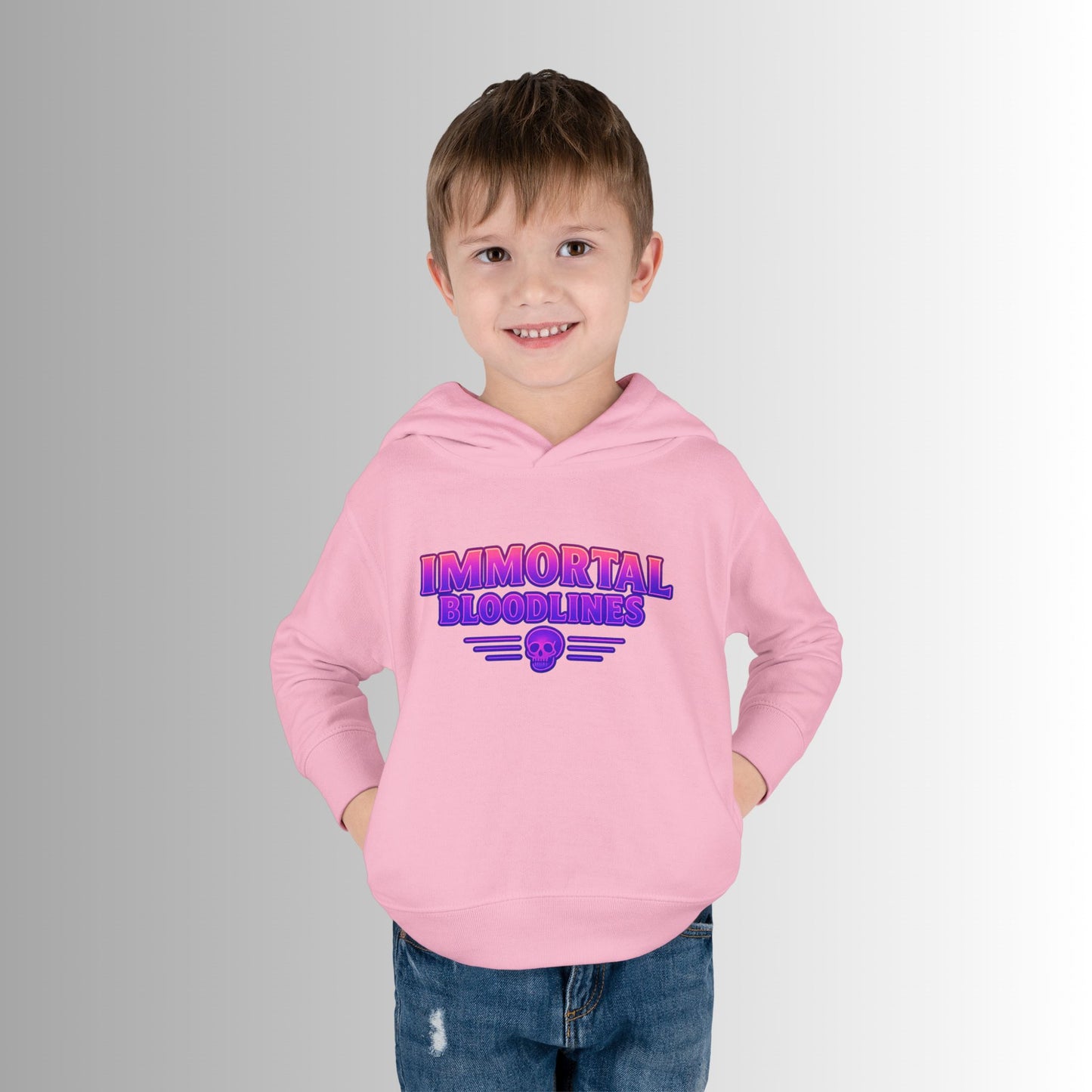 Toddler Hoodie — Neon 'Summer Vibes' Skeleton Pullover