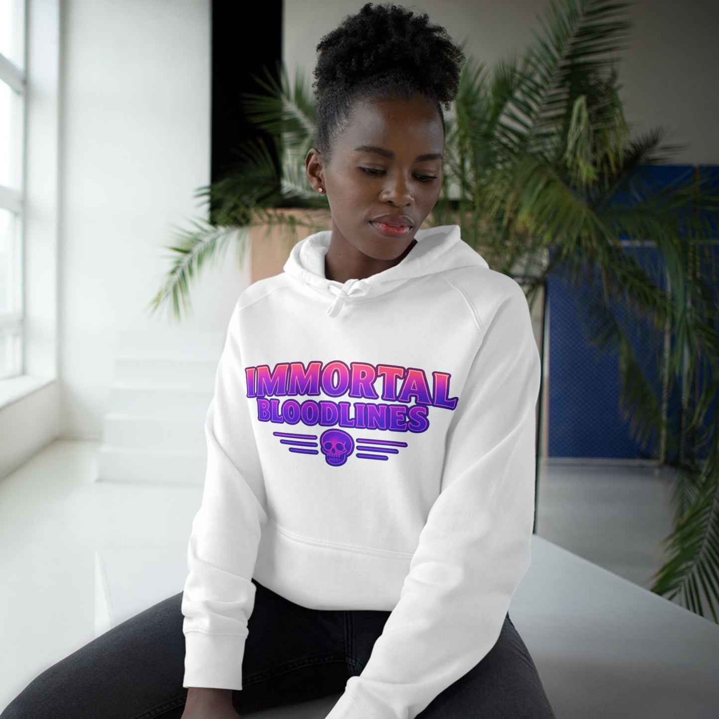 Hoodie - "Immortal Bloodlines" Retro Neon Skull Pullover