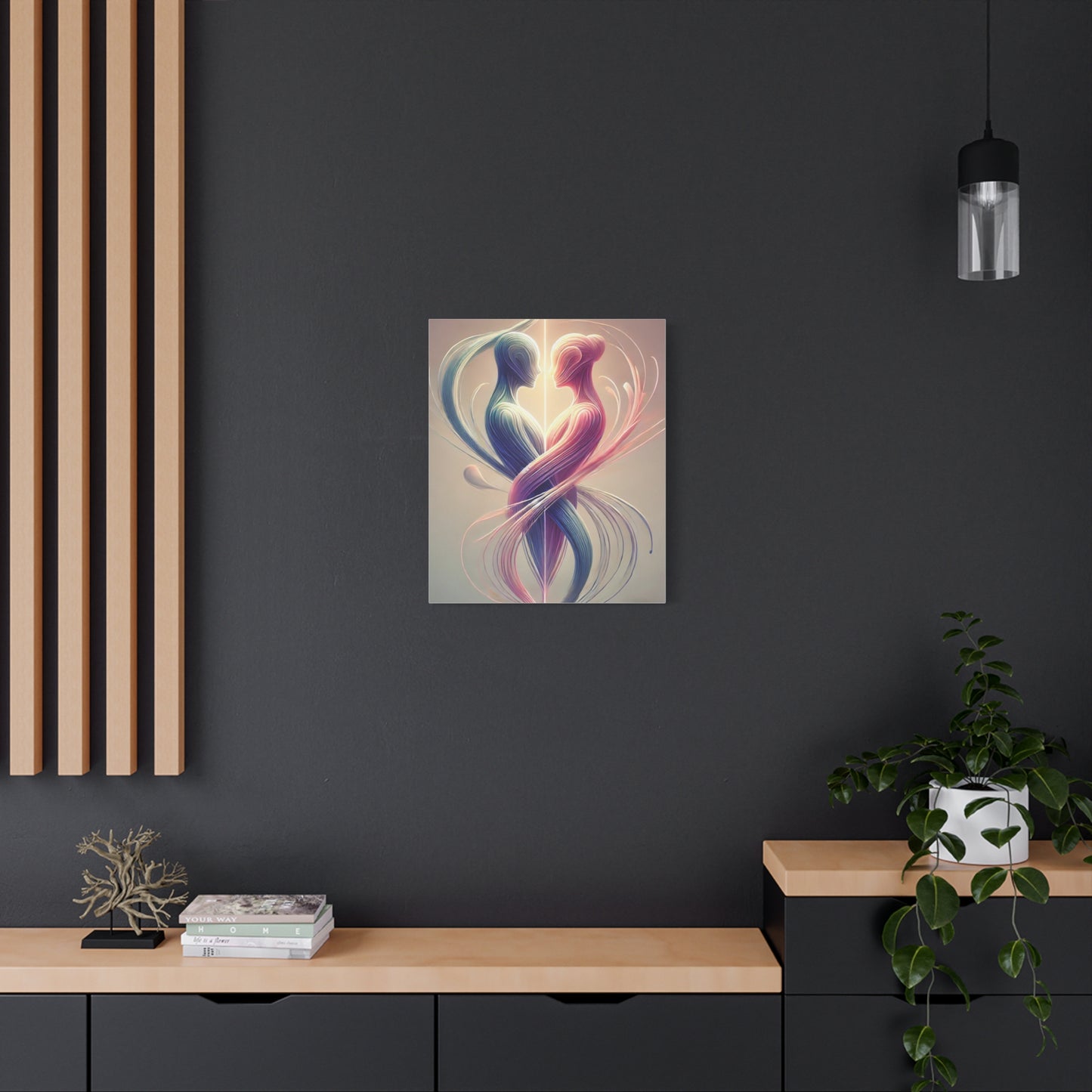 Bound by Love Canvas Art — Romantic Abstract Matte Stretched Print