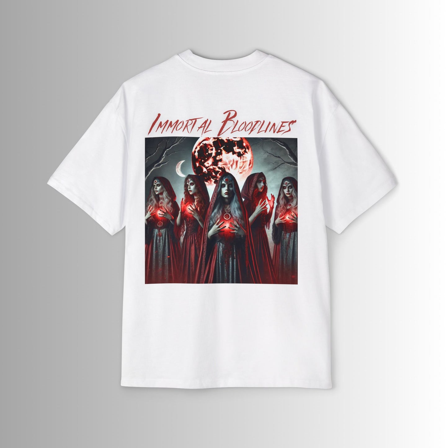 The Halloween Collection Oversized Boxy Tee - Blood Moon Witches