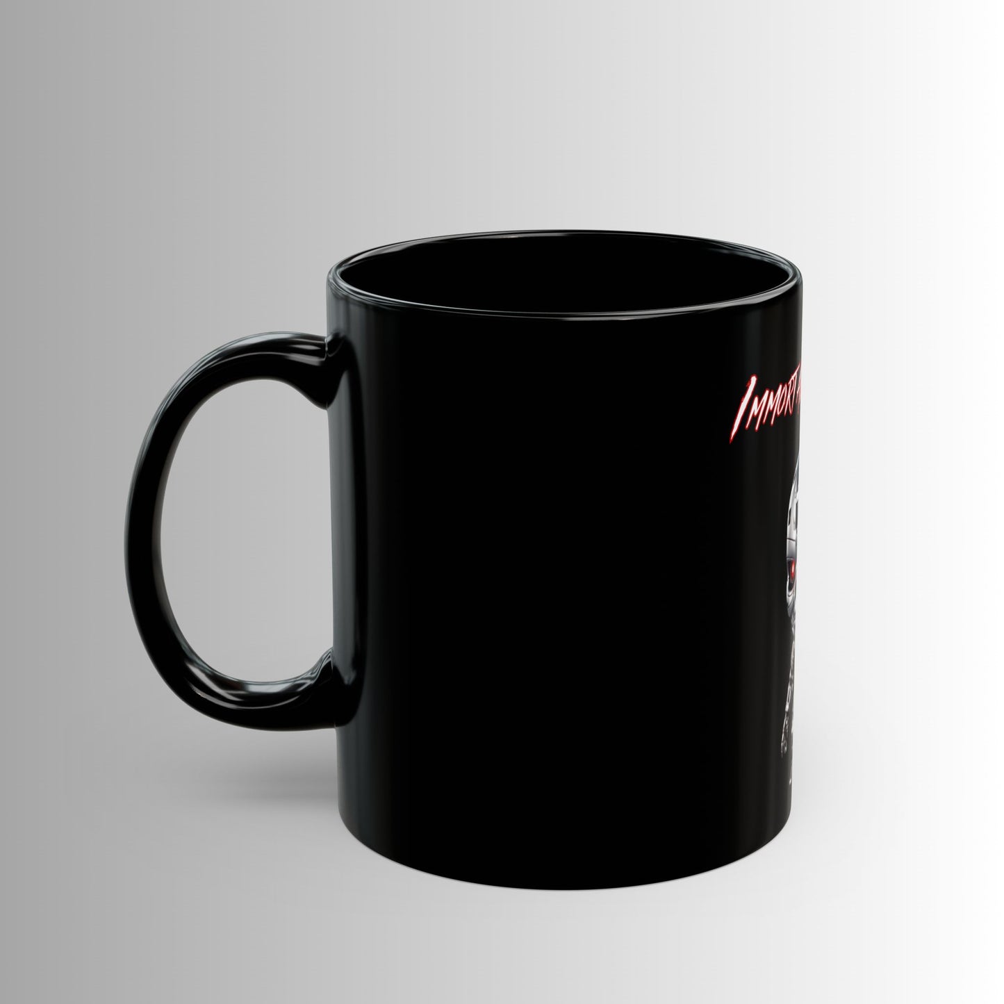 Immortal Bloodlines Black Mug — Robot Skull Design (11oz & 15oz)