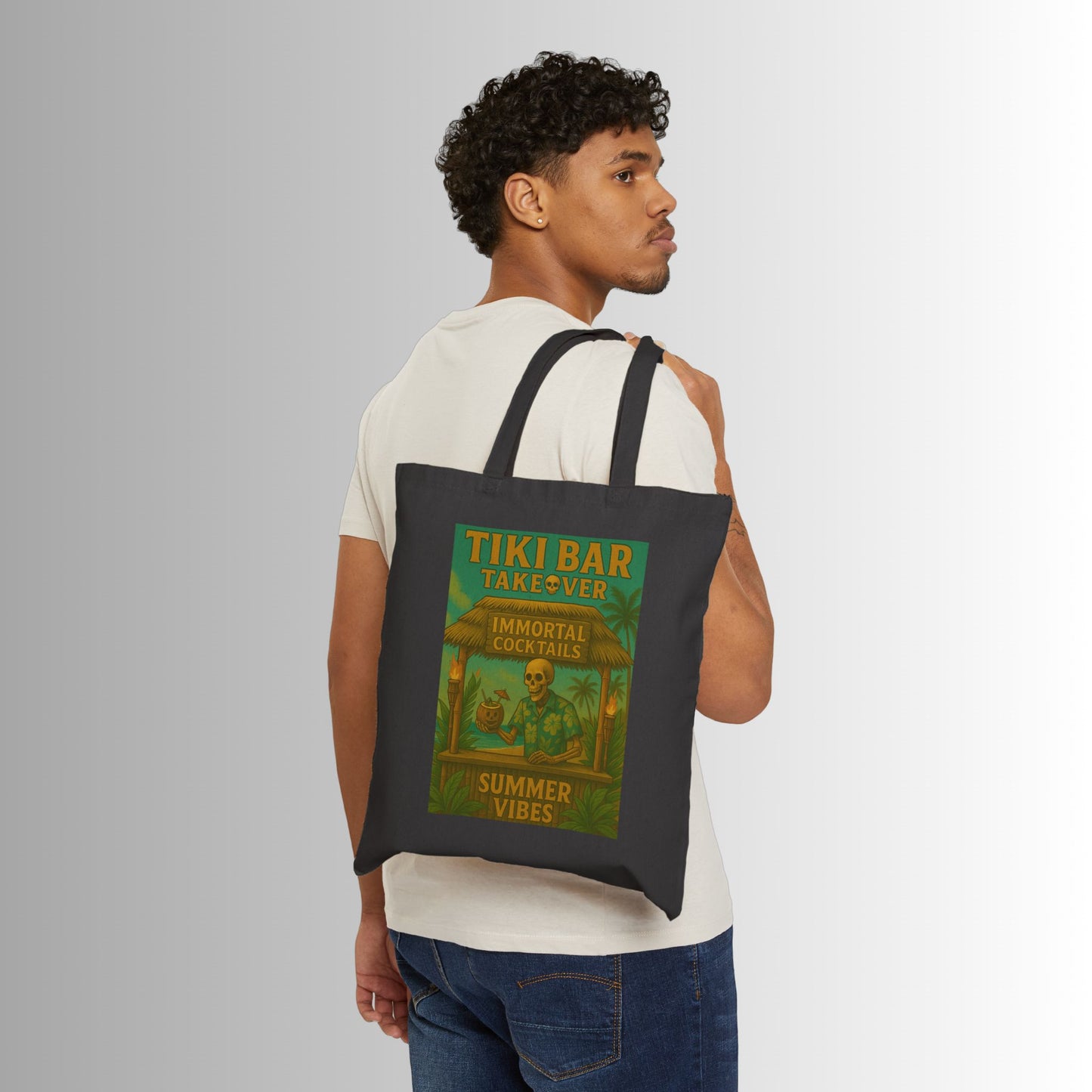 Surf-Inspired Cotton Canvas Tote Bag - Perfect for Beach Lovers, Eco-Friendly Shopping, Gifts for Surfers, Summer Adventures