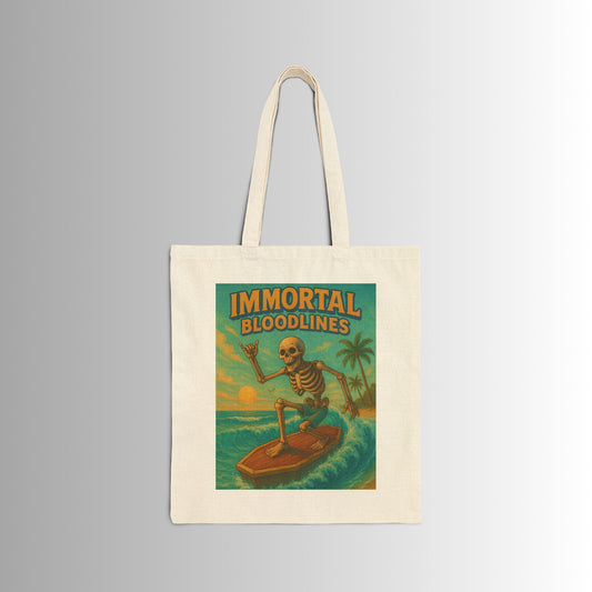 Surf-Inspired Cotton Canvas Tote Bag - Perfect for Beach Lovers, Eco-Friendly Shopping, Gifts for Surfers, Summer Adventures