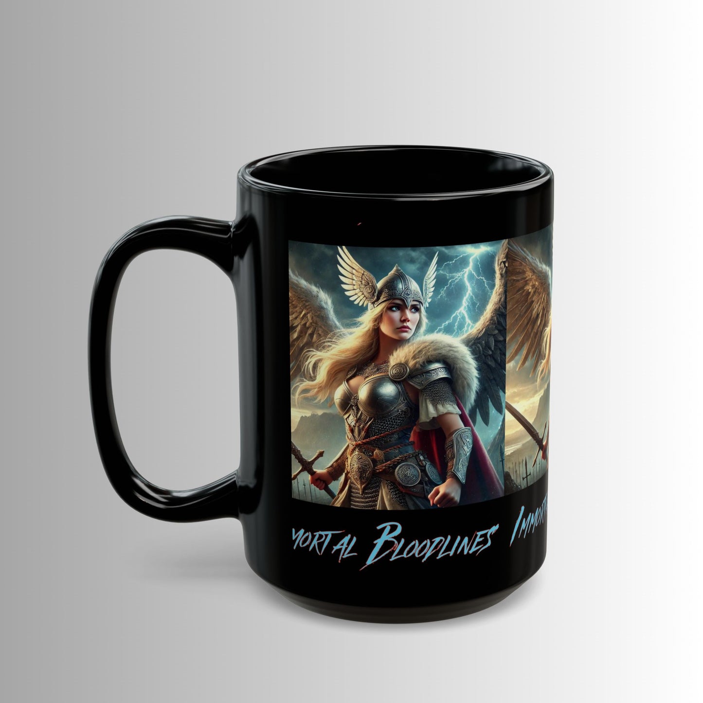 Immortal Bloodlines- God's Collection (Valkyrie) -  Black Mug — (11oz & 15oz)