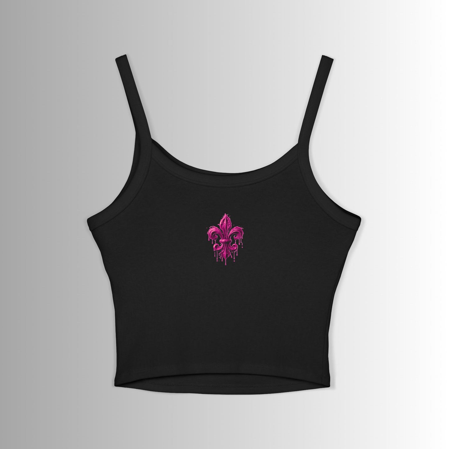 Immortal Bloodlines Crop Tank Top — Retro Neon Gothic Graphic