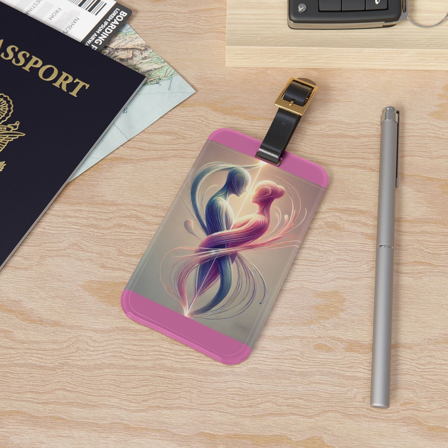 Romantic Infinity Luggage Tag – Pink Couple Heart Design - Bound by Love