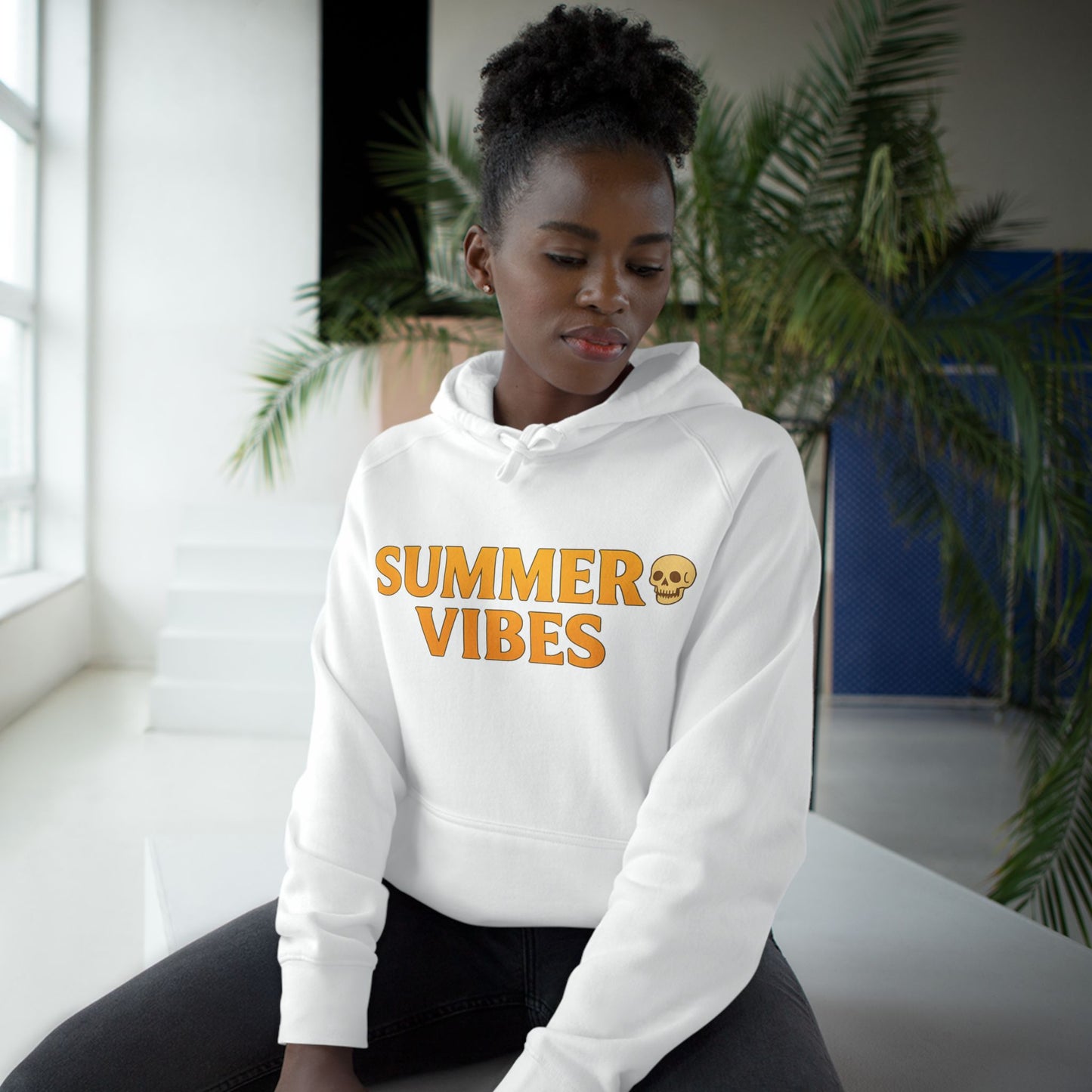 Summer Vibes Hoodie — Retro Wave Skeleton Surf Graphic Pullover