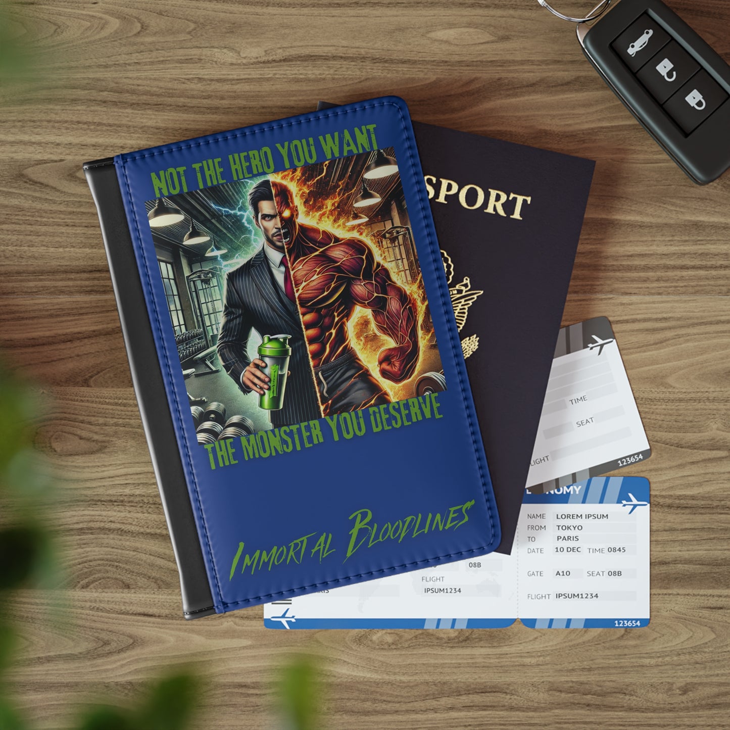 Passport Cover — "Not the Hero You Want, The Monster You Deserve" Horror Art Travel Wallet